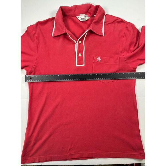 Original Penguin Men Big Earl Pique Pocket Polo Heritage Slim Fit Red Size Large - Picture 5 of 6